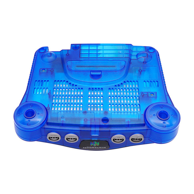 New Replacement Hard ABS Plastic Shell Transparent Blue case Housing for Nintendo N64