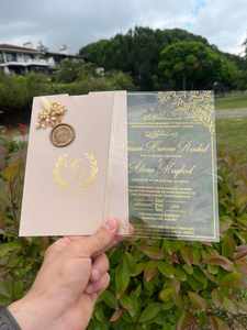 Tarjetas de Invitación Personalizadas de Lujo para Baby Shower o Boda, Impresas con UV en Papel Recubierto, con Sobre, Sello de Cera y Flor Seca - Product Image 3