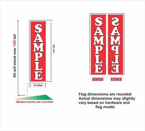 Drapeau plumeau rectangulaire en polyester avec impression numérique personnalisable pour activités marketing extérieures durables - Product Image 4