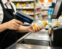 Escáner de Código de Barras Inalámbrico Portátil KEFAR 2D 1D, Lector de Códigos QR con Cable USB para Tiendas, Supermercados, Almacenes e Inventario