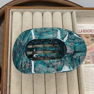 Clip de requin en acétate semi-rond casque épingle à cheveux incurvée créative pour les filles pour queue de cheval Pan pince à cheveux - Product Image 5