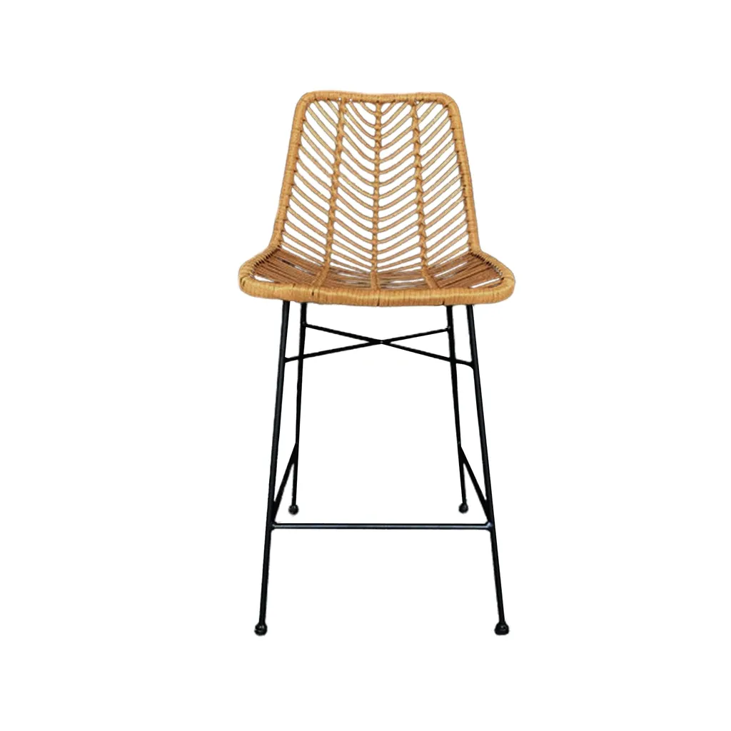 High quality boho chair modern pe ratan outdoor metal stack dining chair garden peacock rattan chair supplier