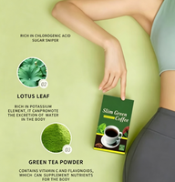Café instantané minceur au café vert OEM, goût neutre doux, aromatisé aux fruits, emballé en boîte et en sachet