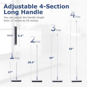 For 3-in-1 Eco-Friendly Stainless Steel Handle Nylon Brush Multifunctional Toilet Cleaning <b>Mop</b> & Sweep <b>Floor</b> Scrub Brush - Product Image 3