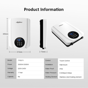 Calentador de agua eléctrico sin tanque de 5500W con bomba incorporada para ducha instantánea, agua caliente, cocina, baño, pantalla LED de temperatura - Product Image 4