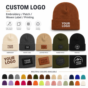 Gorros de Invierno Personalizados con Logotipo Bordado en 3D, de Acrílico de Alta Calidad, con Puño, Unisex, Ajustables, de Color Sólido, Cálidos, al por Mayor - Product Image 2