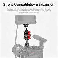Bras Magique à Double Rotule avec Vis 1/4 "-20 en Alliage d'Aluminium, Support Pivotant à 360 Degrés pour Moniteur d'Appareil Photo, Cage DSLR et Lumière LED