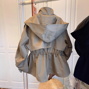 Chaqueta cortavientos con capucha y cremallera, diseño personalizado, estilo casual y holgado, control <span class=keywords><strong>de</strong></span> cintura, para <span class=keywords><strong>mujer</strong></span>, primavera - Product Image 5