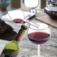 Carafe transparente artisanale avec logo personnalisé, verseur automatique, cadeaux pour les amateurs de vin et de whisky, en verre