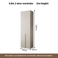 Armoire moderne en bois massif multicouche avec une porte personnalisée, grande capacité réglable, armoire de vestiaire pour chambre à coucher