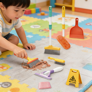 Prix d'usine – Ensemble de nettoyage de 14 pièces pour enfants, jouet d'imitation, kit de nettoyage pour tout-petits comprenant balai et outils de nettoyage, kit de ménage - Product Image 6