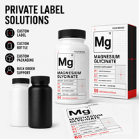 Cápsulas de Glicinato de Magnesio, 60 Unidades, Suplemento Dietético Personalizado, Solución de Fabricación por Contrato
