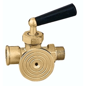 วาล์วทองเหลือง 3 ทาง ขนาด 1/4 นิ้ว สำหรับงานประปา - Product Image 1
