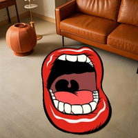 Benutzer definierte rote Lippen Teppich Druck Persönlichkeit weiche und rutsch feste Cartoon Wohnzimmer Teppich Home Decorative