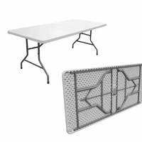 Ensemble de table et chaises pliantes en plastique pour événements, mariages, salles de réception, utilisation en extérieur, design moderne, blanc