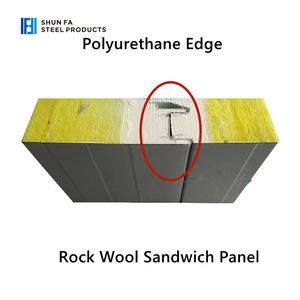 カスタムロックウール屋根サンドイッチパネル金属タイル耐火アルミ壁板倉庫工場工場建築資材 - Product Image 2
