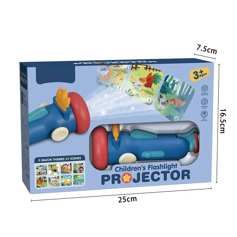 Hot-selling children's projector flashlight slide projector Fun early education star light luminous toys