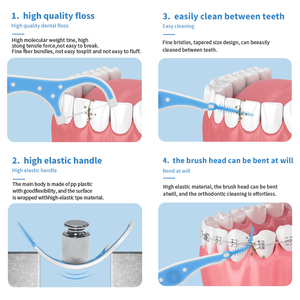 <span class=keywords><strong>Fil</strong></span> dentaire orthodontique pour appareils dentaires, <span class=keywords><strong>fil</strong></span> ultra fin, nettoyage en profondeur entre les dents - Product Image 5
