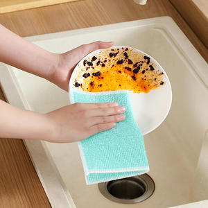 Paño de cocina de doble capa de microfibra, toalla de limpieza súper absorbente, fuerte poder de eliminación de grasa, paño fácil de limpiar - Product Image 6