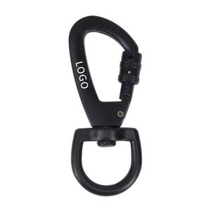 Custom Logo Aluminum Swivel Carabiner Clip Rotating D Ring Keychain Snap <b>Hook</b> for Promotional Activities - Product Image 1