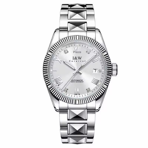 Montre Classique OEM pour Homme avec Lunette Dentelée, Logo Personnalisé, Mouvement Mécanique Automatique, Lumineuse, Bracelet en Acrylique - Product Image 1