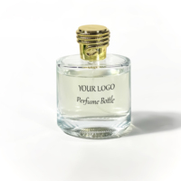 Flacon de parfum vide transparent et plat 100 ml, flacon pulvérisateur transparent pour huile essentielle, emballage de soins de la peau, flacon de parfum de luxe