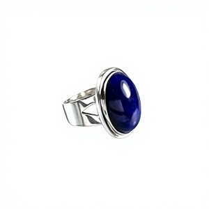 High Quality 925 Sterling Silver Handmade Classic Wedding <b>Ring</b> Natural <b>Lapis</b> <b>Lazuli</b> Gemstone IGI Certified Bezel Setting Jewelry - Product Image 3