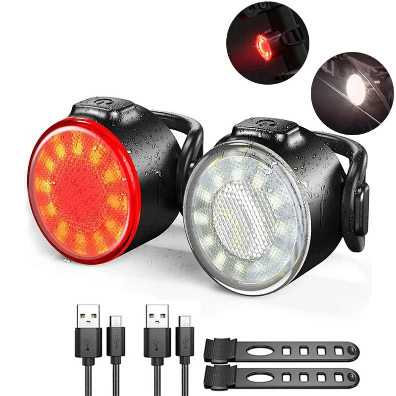 OEM/ODM luce bici lampada ciclismo bicicletta illuminazione USB luce  anteriore posteriore torcia elettrica per bicicletta lanterna fanale  posteriore