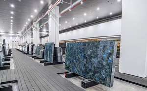 Maßgefertigte Naturstein-Platten Blauer Jadeit-Marmor für Kücheninsel, Tisch und Waschtischplatte - Product Image 4