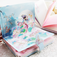 Carnet de notes de style chinois ancien, pages intérieures 3D, fermeture magnétique papillon, journal en papier, cadeau promotionnel