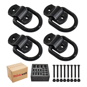 Anneaux en D Thinkwell pour remorque, à fixer par boulons, en acier au carbone thermolaqué rouge, lot de 4 pour remplacement et réparation - Product Image 2