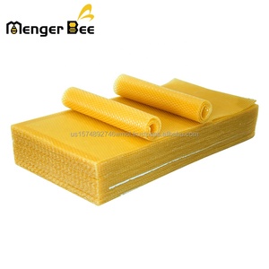 New Menger Bee BS-1 Honeycomb Beeswax Sheets Yellow 41.5cm 5.4mm Cell Size Langstroth Compatible Beeswax <b>Foundation</b> for - Product Image 1