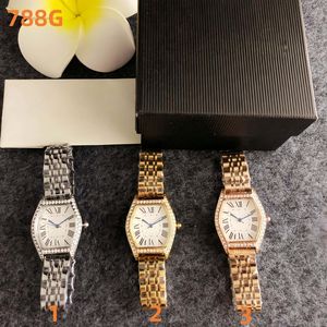 Exquisite silver <strong>cocktail</strong> barrel <strong>watch</strong> Roman scale diamond dial steel band <strong>watch</strong> women's trendy quartz mechanical <strong>watch</strong> - Product Image 2