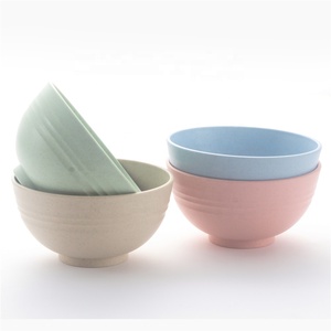 Eco Friendly Food Grade Biologisch Afbreekbaar <span class=keywords><strong>Noodle</strong></span> Rijst Kleurrijke Plastic Tarwe Stro Kom Set - Product Image 5