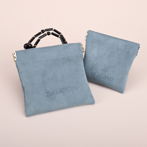 GLAMPKG Custom logo Exquisite Suede Shrapnel <b>Bag</b> Jewelry Pouch Cosmetic Lipstick Automatic Closed <b>Bag</b> <b>Make</b> <b>up</b> Packing <b>Bag</b> - Product Image 4