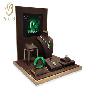 Professional jewelry display stand velvet jewellery display set jewelry packaging and display stand for show