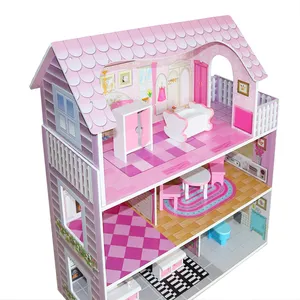 WEIFU-Meubles de jouets en bois, maison de poupée, conception populaire, famille heureuse, qualité, grand bricolage