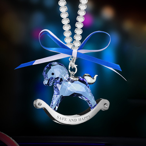 Crystal <b>Car</b> Hanging <b>Ornament</b> Christmas Rocking Horse Crystal <b>Ornament</b> - Product Image 1