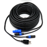 Câble Combo XLR DMX Powercon vers Prises US, EU, UK en Gros, 3/5/15 pieds, pour Alimentation et Signal, Idéal pour l'Éclairage Scénique
