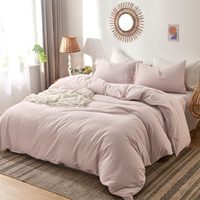 Drap de lit en coton lavé en microfibre 4 ensembles de literie