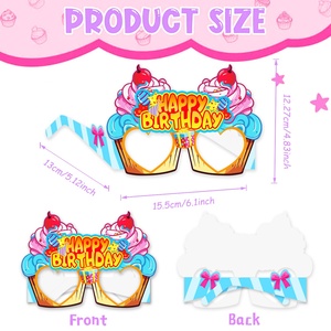 Nouvelles lunettes en papier pour décoration d'<span class=keywords><strong>anniversaire</strong></span>, style dessin animé amusant, accessoires de costume pour les fêtes d'<span class=keywords><strong>anniversaire</strong></span> des enfants - Product Image 5