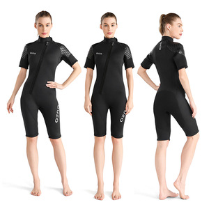 Nuevos pantalones cortos de manga corta de <span class=keywords><strong>neopreno</strong></span> de 3MM para <span class=keywords><strong>mujer</strong></span>, <span class=keywords><strong>traje</strong></span> de buceo grueso de una pieza, precios de tela impermeable para <span class=keywords><strong>traje</strong></span> de buceo - Product Image 1