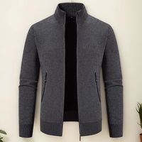 Cardigan en tricot pour homme, coupe ajustée, col à revers, épais et chaud, vente en gros