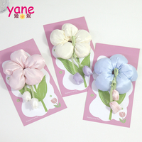 Chouchou à fleurs surdimensionné, élastique à cheveux couleur personnalisée, accessoire capillaire avec carte de présentation pour usage quotidien et cadeaux
