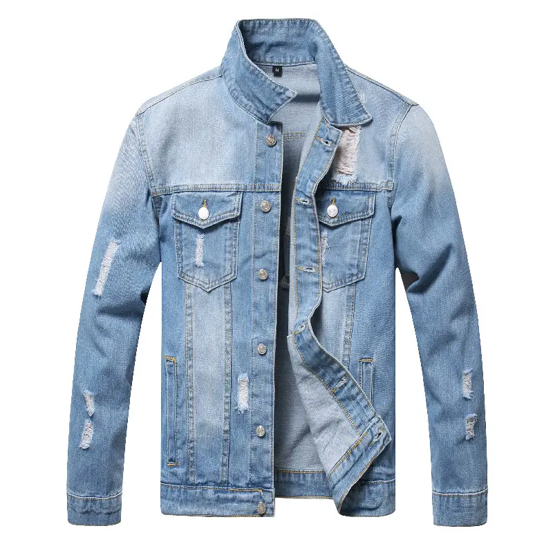 Ready to Ship Jean Jacket in Bulk for Men Classic Blue Jeans Men Vintage Denim Jacket Men High Quality Jeans Chaquetas de Hombre