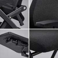 Vente directe d'usine, chaise de bureau ergonomique confortable, chaise de formation pliable avec tablette d'écriture