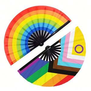 Abanicos de Bambú de 13 Pulgadas, Abanicos Grandes para Baile, Arte Folclórico Tradicional, Abanicos Pintados para Decoración del Hogar y Regalos Empresariales - Product Image 1