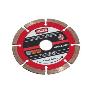 Disco Diamantato Segmentato VALEX 115mm, Disco da Taglio in Acciaio Saldato ad Alta Frequenza, per Metallo e Calcestruzzo, 350mm Sinterizzato ABR0221 Made in Italy - Product Image 1