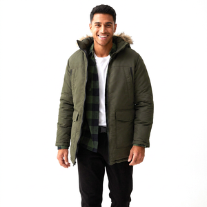 New Arrival <b>Men's</b> Autumn Outdoor Canvas Stand Collar Front Logo Padding Parka <b>Jacket</b> <b>Warm</b> High Quality Fashion - Product Image 1