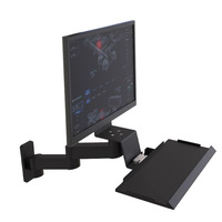 Meisonic T9-MA02KBL-F Moniteur industriel 32 pouces et support de clavier avec bras à ressort à gaz, support mural VESA en alliage d'aluminium